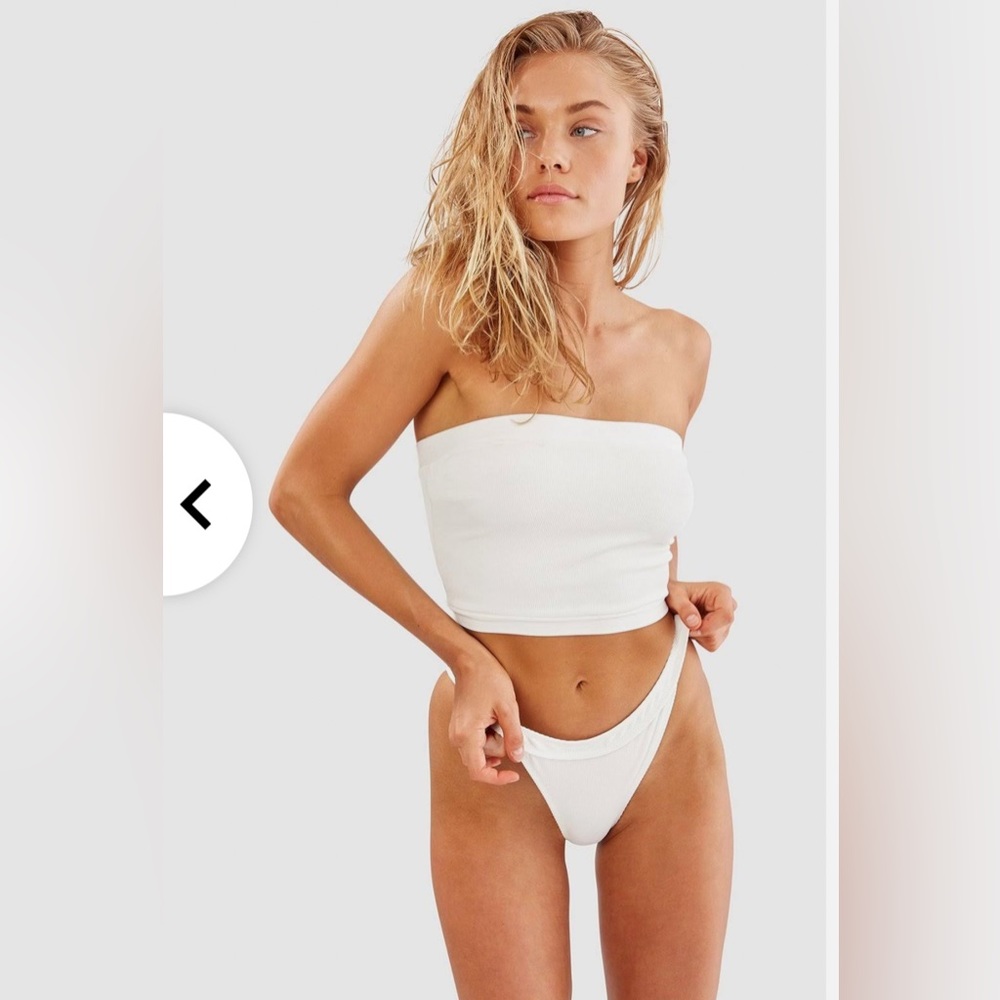 Solid & Striped x Re/Done The Venice Rib Bandeau Bikini | S Top & M Bottoms